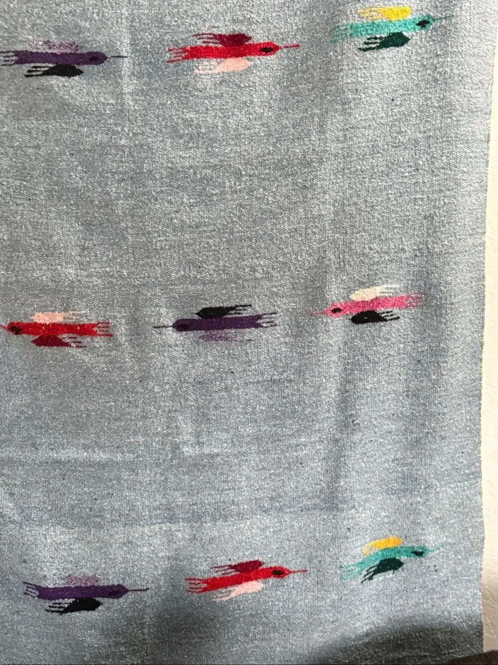 Mexico Mexican hand woven thunderbird throw blanket 72x44